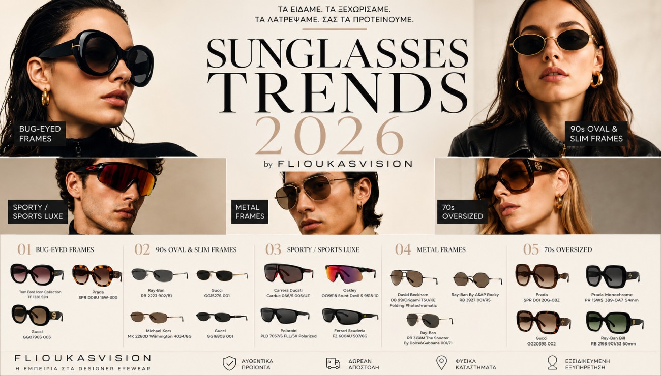 Sunglasses Trends 2026 by FlioukasVision: Τα Γυαλιά Ηλίου που Ξεχωρίσαμε, Λατρέψαμε & Σας Προτείνουμεphoto